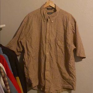 Nautica red brown and blue button up